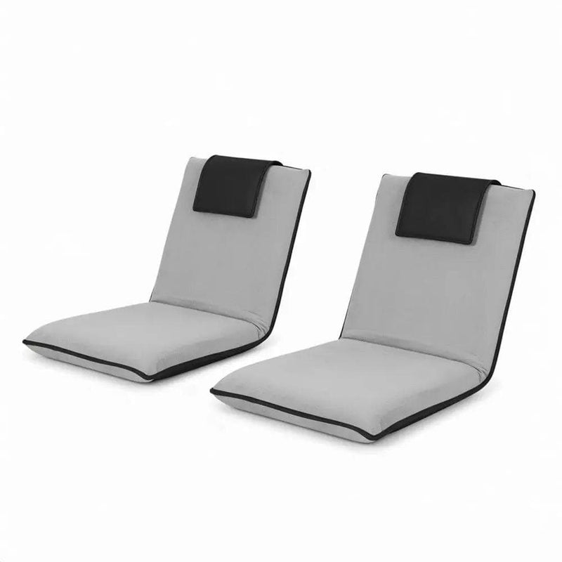 SportZone.co.nz Furniture > Bar Stools & Chairs > Arm Chairs & Recliners Artiss 2X Floor Lounge Sofa Bed Floor Cushion Velvet Grey Artiss 2X Floor Lounge Sofa Bed Floor Cushion Velvet Grey