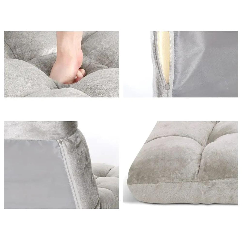 SportZone.co.nz Furniture > Bar Stools & Chairs > Arm Chairs & Recliners Artiss 2X Lounge Sofa Bed Flannel Fabric Grey Artiss 2X Lounge Sofa Bed Flannel Fabric Grey