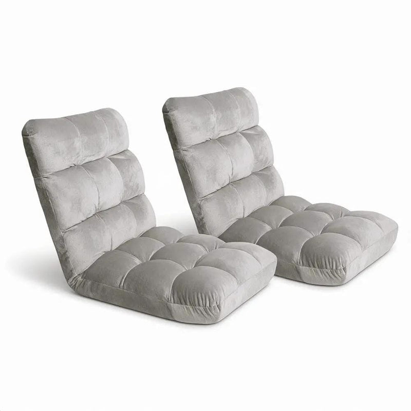 SportZone.co.nz Furniture > Bar Stools & Chairs > Arm Chairs & Recliners Artiss 2X Lounge Sofa Bed Flannel Fabric Grey Artiss 2X Lounge Sofa Bed Flannel Fabric Grey