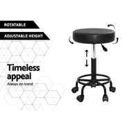 SportZone.co.nz Furniture > Living Room > Ottomans & Footstools Artiss 2x Salon Stool Round Swivel Chair Artiss 2x Salon Stool Round Swivel Chair