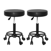 SportZone.co.nz Furniture > Living Room > Ottomans & Footstools Artiss 2x Salon Stool Round Swivel Chair Artiss 2x Salon Stool Round Swivel Chair