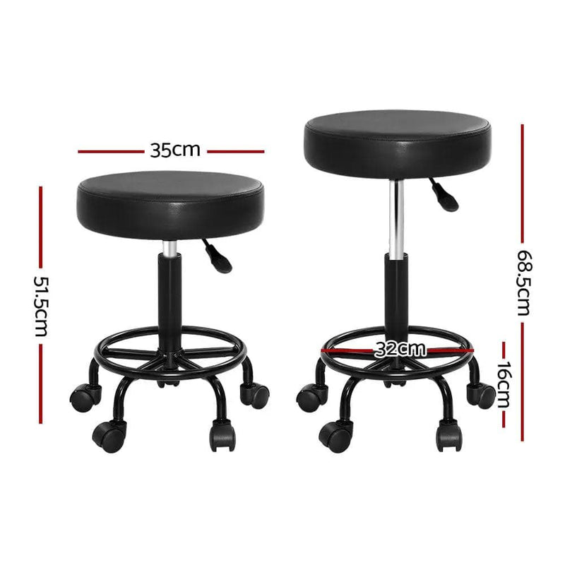 SportZone.co.nz Furniture > Living Room > Ottomans & Footstools Artiss 2x Salon Stool Round Swivel Chair Artiss 2x Salon Stool Round Swivel Chair