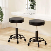 SportZone.co.nz Furniture > Living Room > Ottomans & Footstools Artiss 2x Salon Stool Round Swivel Chair Artiss 2x Salon Stool Round Swivel Chair