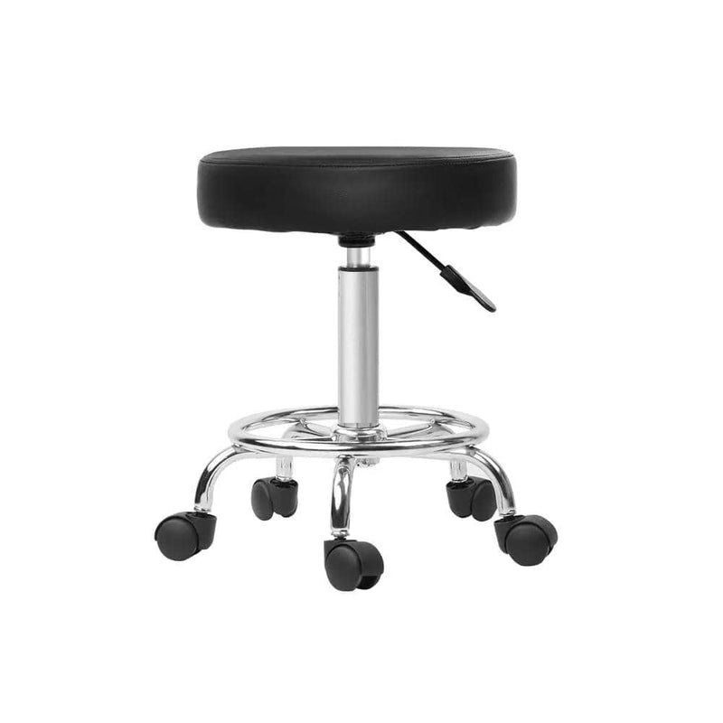 SportZone.co.nz Furniture > Living Room > Ottomans & Footstools Artiss 2x Salon Stool Round Swivel Chair Black Artiss 2x Salon Stool Round Swivel Chair Black