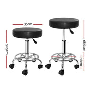 SportZone.co.nz Furniture > Living Room > Ottomans & Footstools Artiss 2x Salon Stool Round Swivel Chair Black Artiss 2x Salon Stool Round Swivel Chair Black
