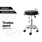 SportZone.co.nz Furniture > Living Room > Ottomans & Footstools Artiss 2x Salon Stool Round Swivel Chair Black Artiss 2x Salon Stool Round Swivel Chair Black