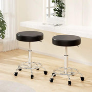 SportZone.co.nz Furniture > Living Room > Ottomans & Footstools Artiss 2x Salon Stool Round Swivel Chair Black Artiss 2x Salon Stool Round Swivel Chair Black
