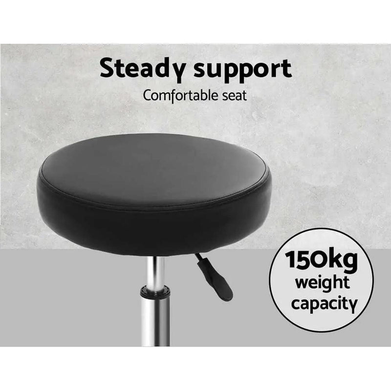 SportZone.co.nz Furniture > Living Room > Ottomans & Footstools Artiss 2x Salon Stool Round Swivel Chair Black Artiss 2x Salon Stool Round Swivel Chair Black