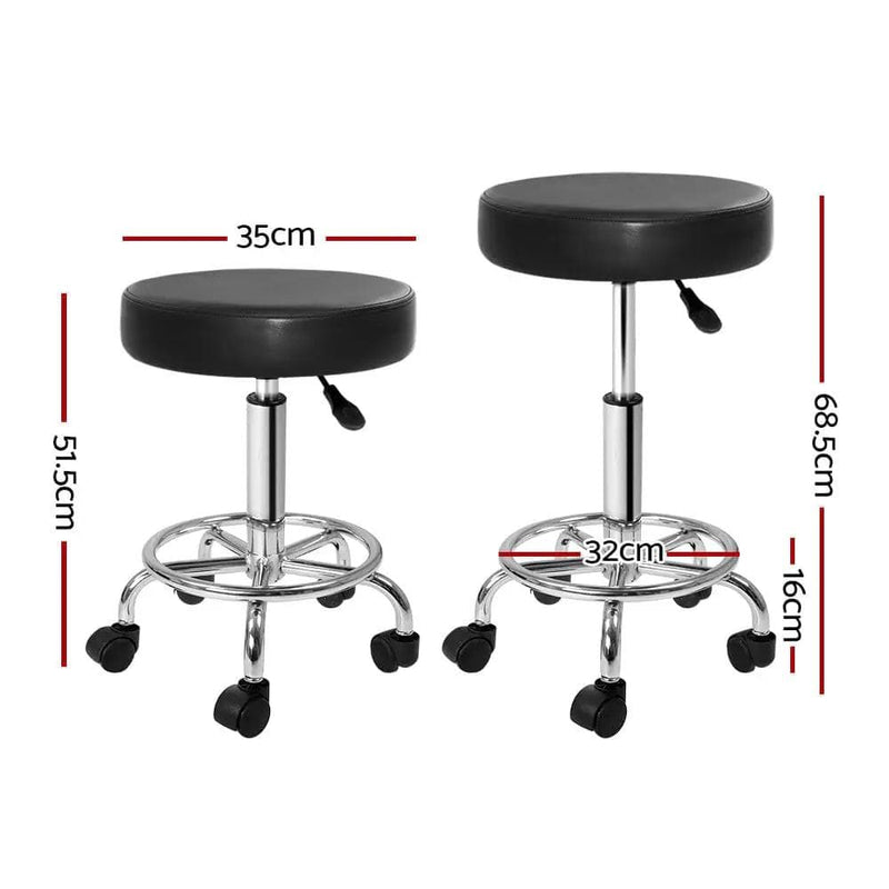 SportZone.co.nz Furniture > Living Room > Ottomans & Footstools Artiss 2x Salon Stool Round Swivel Chair Black Artiss 2x Salon Stool Round Swivel Chair Black