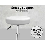 SportZone.co.nz Furniture > Living Room > Ottomans & Footstools Artiss 2x Salon Stool Round Swivel Chair White Artiss 2x Salon Stool Round Swivel Chair White