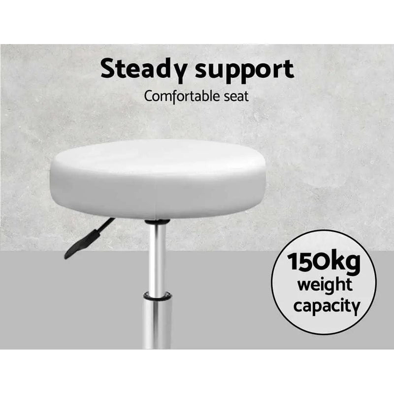 SportZone.co.nz Furniture > Living Room > Ottomans & Footstools Artiss 2x Salon Stool Round Swivel Chair White Artiss 2x Salon Stool Round Swivel Chair White