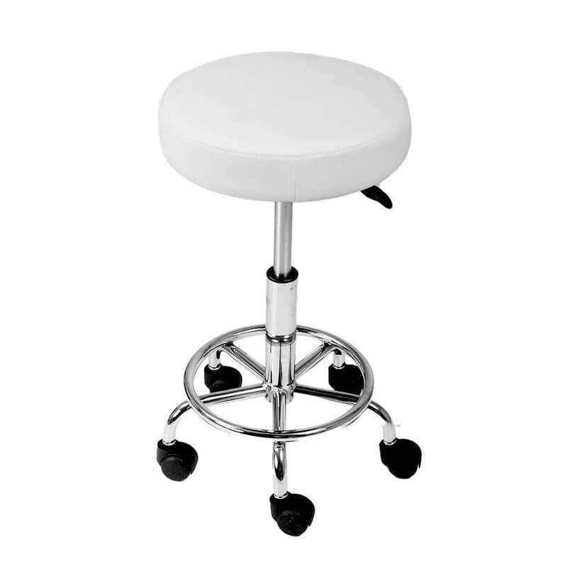 SportZone.co.nz Furniture > Living Room > Ottomans & Footstools Artiss 2x Salon Stool Round Swivel Chair White Artiss 2x Salon Stool Round Swivel Chair White