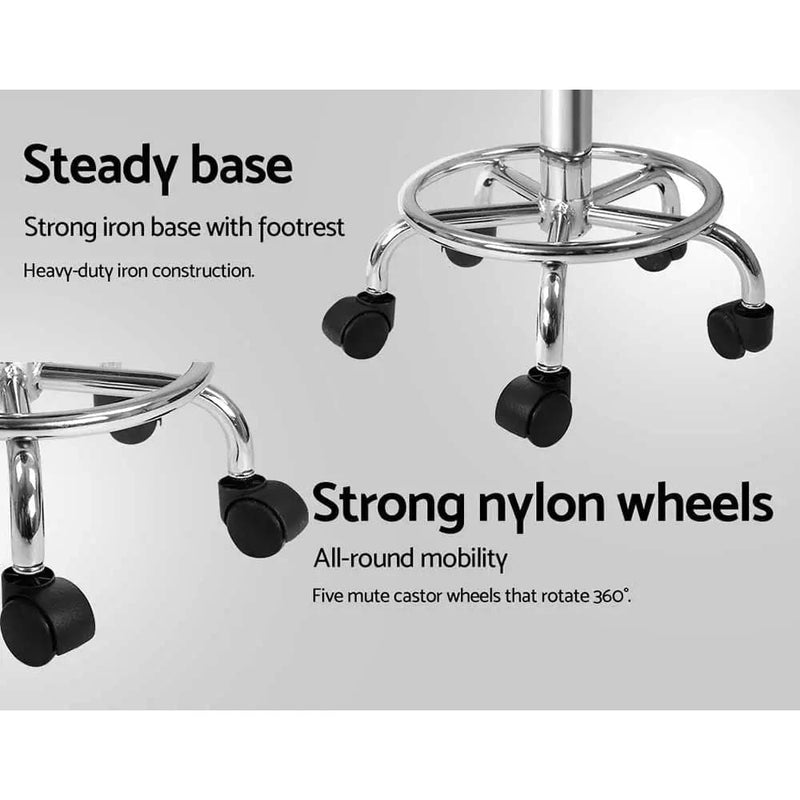 SportZone.co.nz Furniture > Living Room > Ottomans & Footstools Artiss 2x Salon Stool Round Swivel Chair White Artiss 2x Salon Stool Round Swivel Chair White