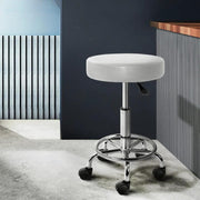 SportZone.co.nz Furniture > Living Room > Ottomans & Footstools Artiss 2x Salon Stool Round Swivel Chair White Artiss 2x Salon Stool Round Swivel Chair White