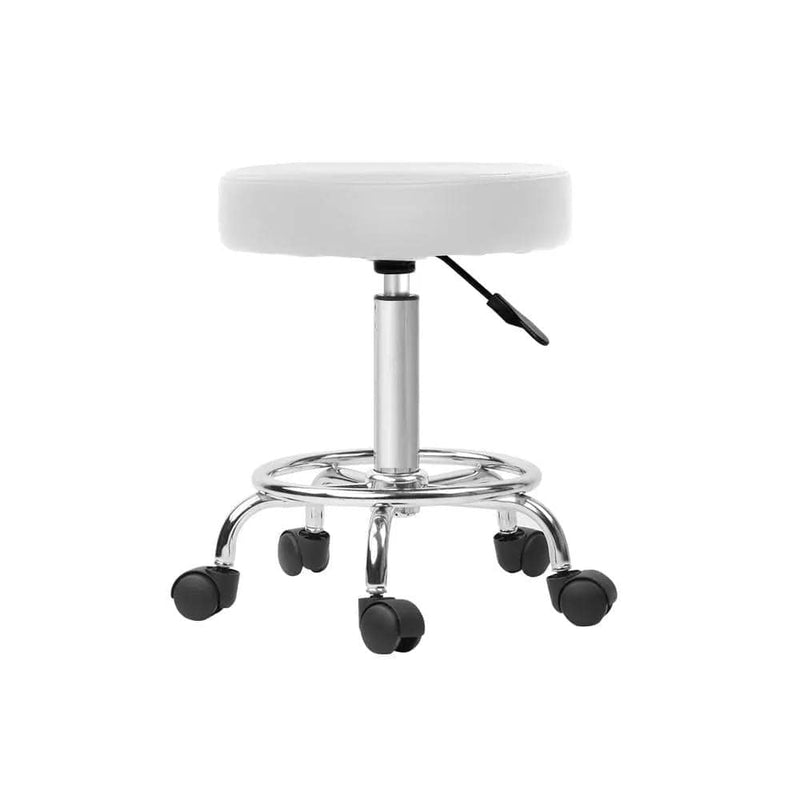 SportZone.co.nz Furniture > Living Room > Ottomans & Footstools Artiss 2x Salon Stool Round Swivel Chair White Artiss 2x Salon Stool Round Swivel Chair White