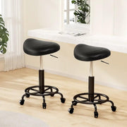 SportZone.co.nz Furniture > Living Room > Ottomans & Footstools Artiss 2x Salon Stool Saddle Swivel Chair Artiss 2x Salon Stool Saddle Swivel Chair