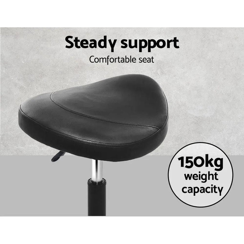 SportZone.co.nz Furniture > Living Room > Ottomans & Footstools Artiss 2x Salon Stool Saddle Swivel Chair Artiss 2x Salon Stool Saddle Swivel Chair