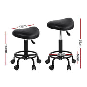 SportZone.co.nz Furniture > Living Room > Ottomans & Footstools Artiss 2x Salon Stool Saddle Swivel Chair Artiss 2x Salon Stool Saddle Swivel Chair