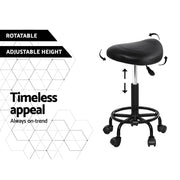 SportZone.co.nz Furniture > Living Room > Ottomans & Footstools Artiss 2x Salon Stool Saddle Swivel Chair Artiss 2x Salon Stool Saddle Swivel Chair