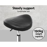 SportZone.co.nz Furniture > Living Room > Ottomans & Footstools Artiss 2x Salon Stool Saddle Swivel Chair Black Artiss 2x Salon Stool Saddle Swivel Chair Black