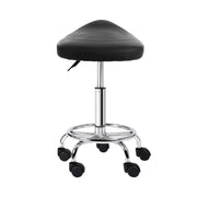 SportZone.co.nz Furniture > Living Room > Ottomans & Footstools Artiss 2x Salon Stool Saddle Swivel Chair Black Artiss 2x Salon Stool Saddle Swivel Chair Black