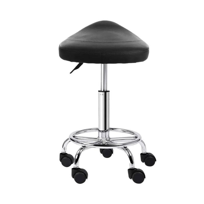 SportZone.co.nz Furniture > Living Room > Ottomans & Footstools Artiss 2x Salon Stool Saddle Swivel Chair Black Artiss 2x Salon Stool Saddle Swivel Chair Black