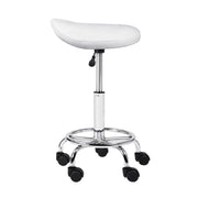 SportZone.co.nz Furniture > Living Room > Ottomans & Footstools Artiss 2x Salon Stool Saddle Swivel Chair White Artiss 2x Salon Stool Saddle Swivel Chair White