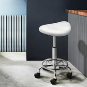 SportZone.co.nz Furniture > Living Room > Ottomans & Footstools Artiss 2x Salon Stool Saddle Swivel Chair White Artiss 2x Salon Stool Saddle Swivel Chair White