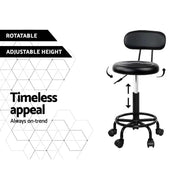 SportZone.co.nz Furniture > Living Room > Ottomans & Footstools Artiss 2x Salon Stool Swivel Chair Backrest Artiss 2x Salon Stool Swivel Chair Backrest