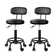 SportZone.co.nz Furniture > Living Room > Ottomans & Footstools Artiss 2x Salon Stool Swivel Chair Backrest Artiss 2x Salon Stool Swivel Chair Backrest