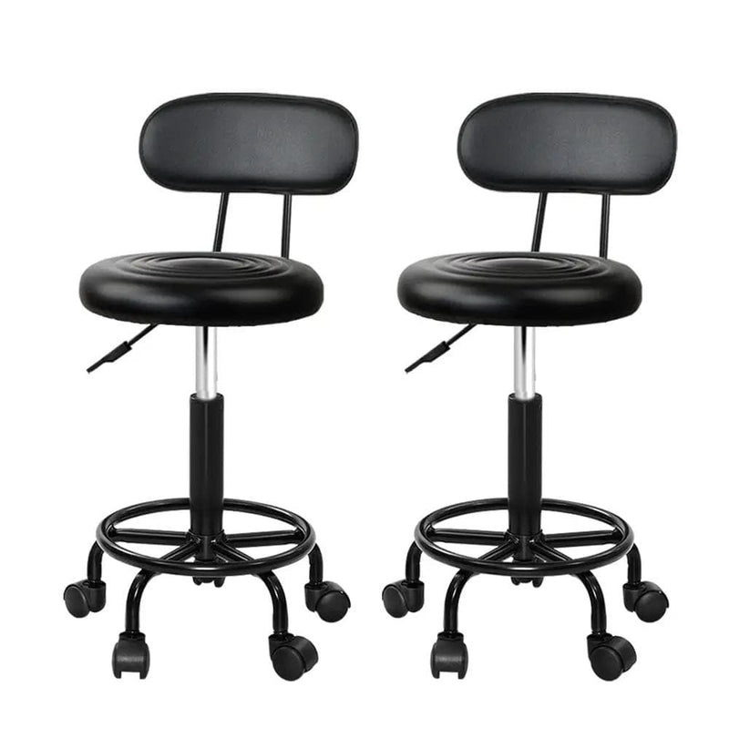 SportZone.co.nz Furniture > Living Room > Ottomans & Footstools Artiss 2x Salon Stool Swivel Chair Backrest Artiss 2x Salon Stool Swivel Chair Backrest