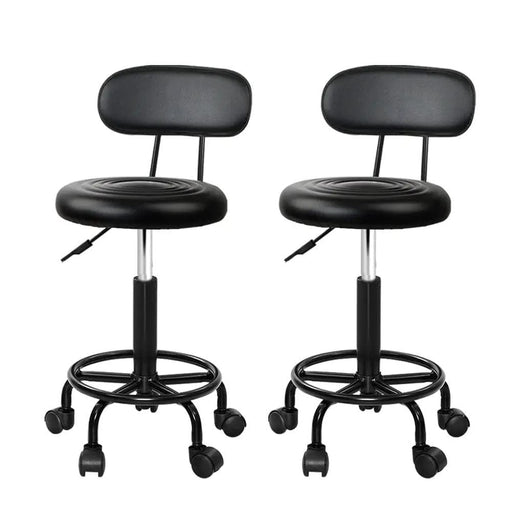 SportZone.co.nz Furniture > Living Room > Ottomans & Footstools Artiss 2x Salon Stool Swivel Chair Backrest Artiss 2x Salon Stool Swivel Chair Backrest