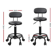 SportZone.co.nz Furniture > Living Room > Ottomans & Footstools Artiss 2x Salon Stool Swivel Chair Backrest Artiss 2x Salon Stool Swivel Chair Backrest