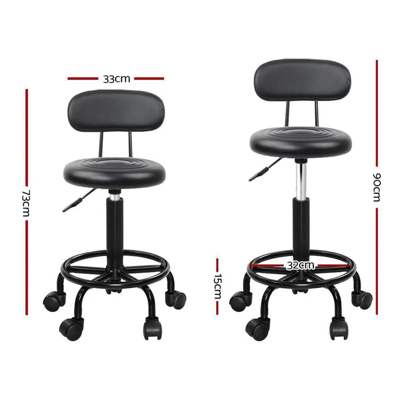 SportZone.co.nz Furniture > Living Room > Ottomans & Footstools Artiss 2x Salon Stool Swivel Chair Backrest Artiss 2x Salon Stool Swivel Chair Backrest