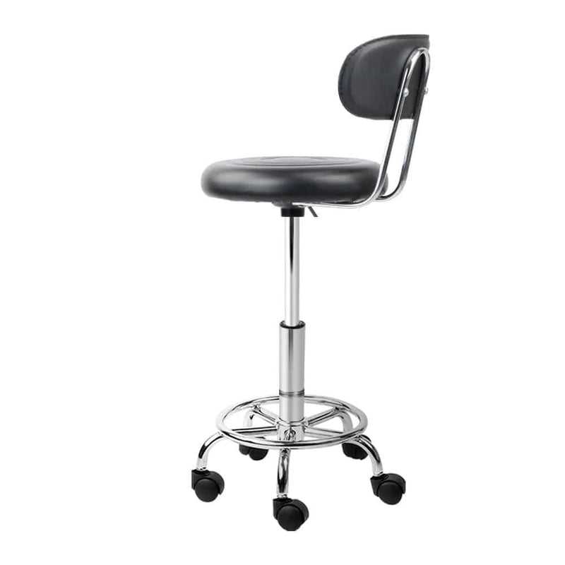 SportZone.co.nz Furniture > Living Room > Ottomans & Footstools Artiss 2x Salon Stool Swivel Chair Backrest Black Artiss 2x Salon Stool Swivel Chair Backrest Black