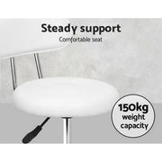 SportZone.co.nz Furniture > Living Room > Ottomans & Footstools Artiss 2x Salon Stool Swivel Chair Backrest White Artiss 2x Salon Stool Swivel Chair Backrest White