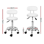 SportZone.co.nz Furniture > Living Room > Ottomans & Footstools Artiss 2x Salon Stool Swivel Chair Backrest White Artiss 2x Salon Stool Swivel Chair Backrest White