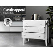 SportZone.co.nz Furniture > Bedroom > Dressers Artiss 3 Chest of Drawers - BRITTANY White Artiss 3 Chest of Drawers - BRITTANY White