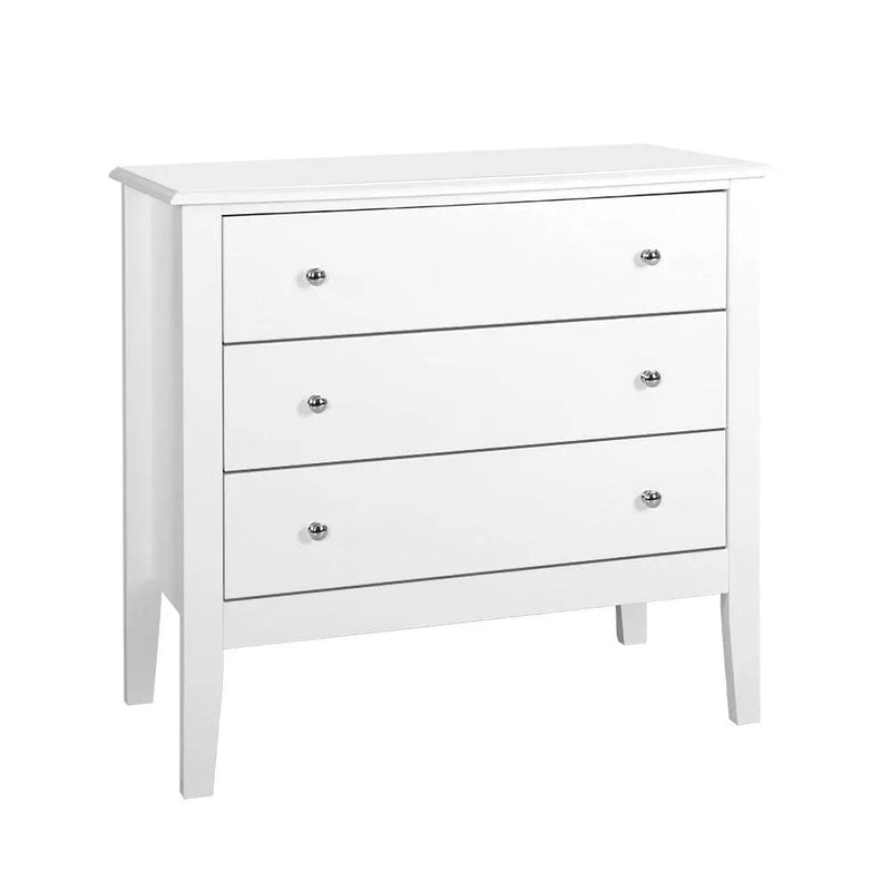 SportZone.co.nz Furniture > Bedroom > Dressers Artiss 3 Chest of Drawers - BRITTANY White Artiss 3 Chest of Drawers - BRITTANY White