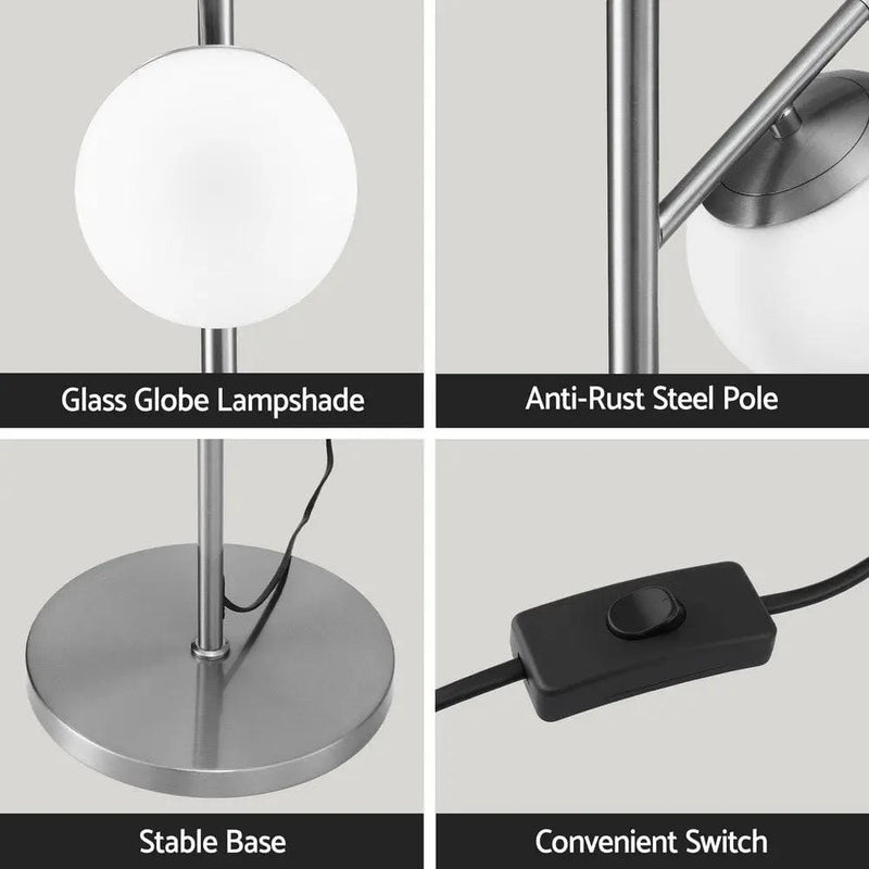 SportZone.co.nz Home & Garden > Lighting > Floor Lamps Artiss 3-Light Floor Lamp – 165cm Standing Lamp Glass Shades Artiss 3-Light Floor Lamp – 165cm Standing Lamp Glass Shades