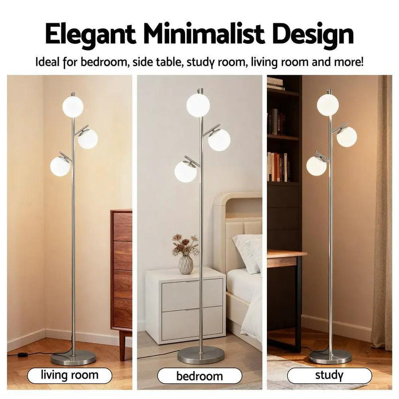 SportZone.co.nz Home & Garden > Lighting > Floor Lamps Artiss 3-Light Floor Lamp – 165cm Standing Lamp Glass Shades Artiss 3-Light Floor Lamp – 165cm Standing Lamp Glass Shades