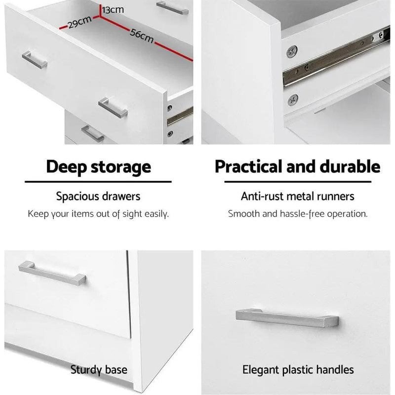SportZone.co.nz Furniture > Bedroom > Dressers Artiss 4 Chest of Drawers - ANDES White Artiss 4 Chest of Drawers - ANDES White