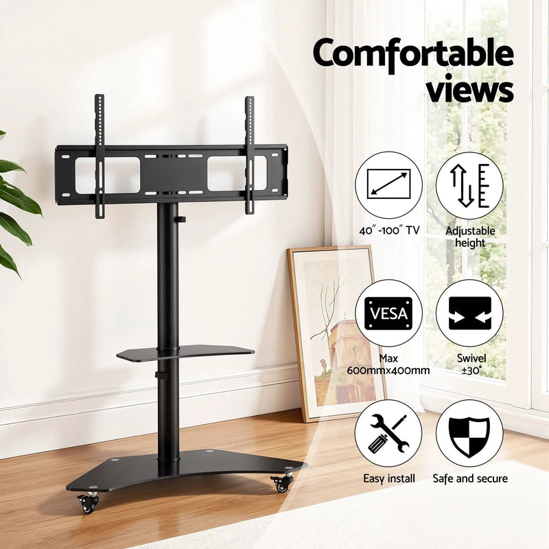 SportZone.co.nz Furniture > Living Room > TV Units Artiss 40-100" TV Stand Mount Bracket Universal Adjustable Height with Wheels Artiss 40-100" TV Stand Mount Bracket Universal Adjustable Height with Wheels