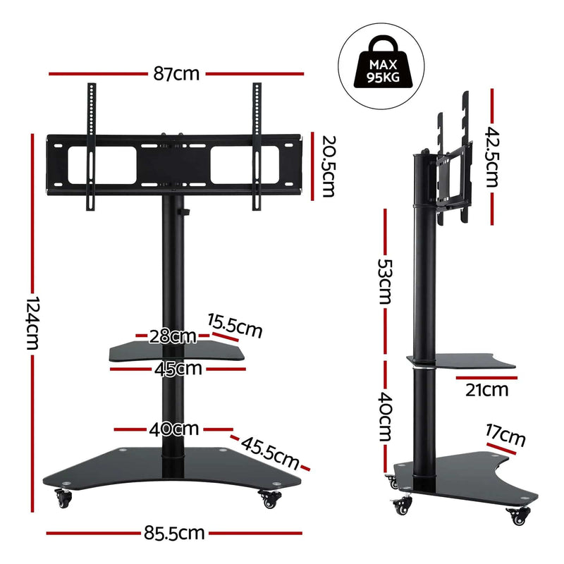 SportZone.co.nz Furniture > Living Room > TV Units Artiss 40-100" TV Stand Mount Bracket Universal Adjustable Height with Wheels Artiss 40-100" TV Stand Mount Bracket Universal Adjustable Height with Wheels