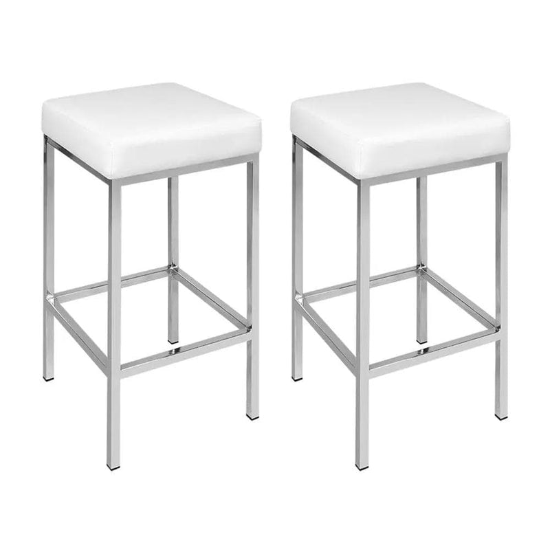 SportZone.co.nz Furniture > Bar Stools & Chairs > Table & Bar Stools Artiss 4x Bar Stools Leather Padded Metal White Artiss 4x Bar Stools Leather Padded Metal White