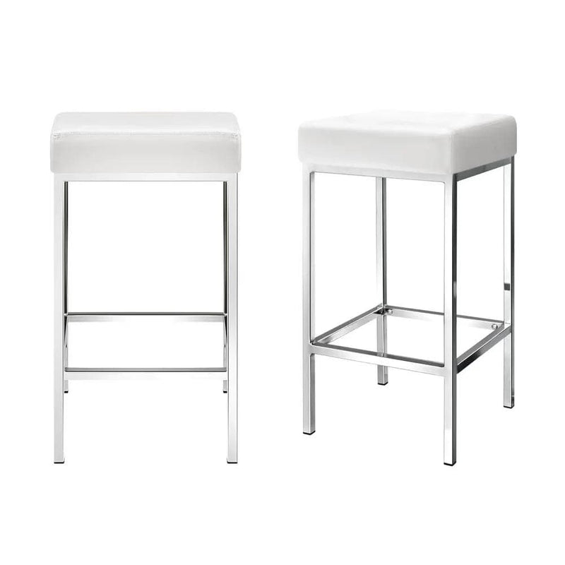 SportZone.co.nz Furniture > Bar Stools & Chairs > Table & Bar Stools Artiss 4x Bar Stools Leather Padded Metal White Artiss 4x Bar Stools Leather Padded Metal White