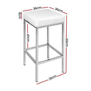SportZone.co.nz Furniture > Bar Stools & Chairs > Table & Bar Stools Artiss 4x Bar Stools Leather Padded Metal White Artiss 4x Bar Stools Leather Padded Metal White