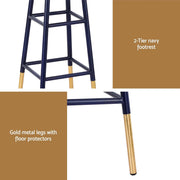 SportZone.co.nz Furniture > Bar Stools & Chairs > Table & Bar Stools Artiss 4x Bar Stools Metal Gold Navy Artiss 4x Bar Stools Metal Gold Navy