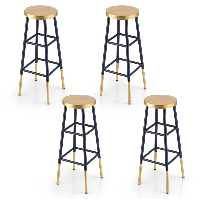 SportZone.co.nz Furniture > Bar Stools & Chairs > Table & Bar Stools Artiss 4x Bar Stools Metal Gold Navy Artiss 4x Bar Stools Metal Gold Navy