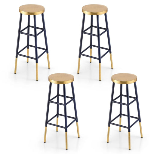 SportZone.co.nz Furniture > Bar Stools & Chairs > Table & Bar Stools Artiss 4x Bar Stools Metal Gold Navy Artiss 4x Bar Stools Metal Gold Navy